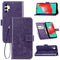 Four-leaf Clasp Embossed Buckle Mobile Phone Protection Leather Case with Lanyard & Card Slot & Wallet & Bracket Function For Samsung Galaxy A32 5G(Purple)