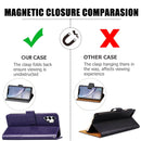 Four-leaf Clasp Embossed Buckle Mobile Phone Protection Leather Case with Lanyard & Card Slot & Wallet & Bracket Function For Samsung Galaxy A32 5G(Purple)