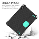 For Huawei MediaPad T3 10 Honeycomb Design EVA + PC Material Four Corner Anti Falling Flat Protective Shell With Strap(Black+Aqua)