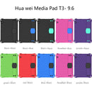 For Huawei MediaPad T3 10 Honeycomb Design EVA + PC Material Four Corner Anti Falling Flat Protective Shell With Strap(Black+Aqua)