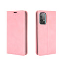 For Samsung Galaxy A52 5G / 4G Retro-skin Business Magnetic Suction Leather Case with Holder & Card Slots & Wallet(Pink)