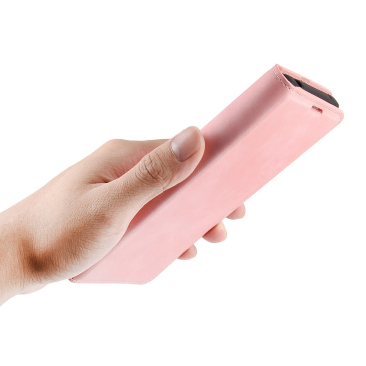 For Samsung Galaxy A52 5G / 4G Retro-skin Business Magnetic Suction Leather Case with Holder & Card Slots & Wallet(Pink)