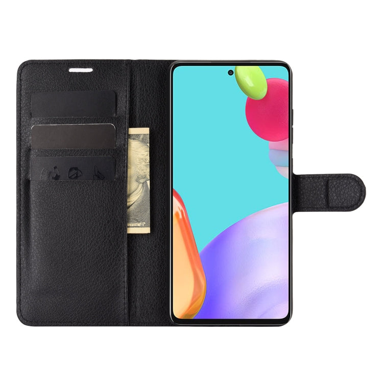 For Samsung Galaxy A52 5G / 4G Litchi Texture Horizontal Flip Protective Case with Holder & Card Slots & Wallet(Black)