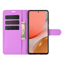 For Samsung Galaxy A72 5G / 4G Litchi Texture Horizontal Flip Protective Case with Holder & Card Slots & Wallet(Purple)