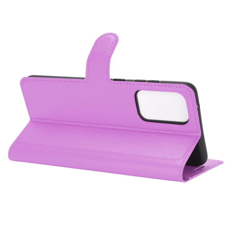 For Samsung Galaxy A72 5G / 4G Litchi Texture Horizontal Flip Protective Case with Holder & Card Slots & Wallet(Purple)