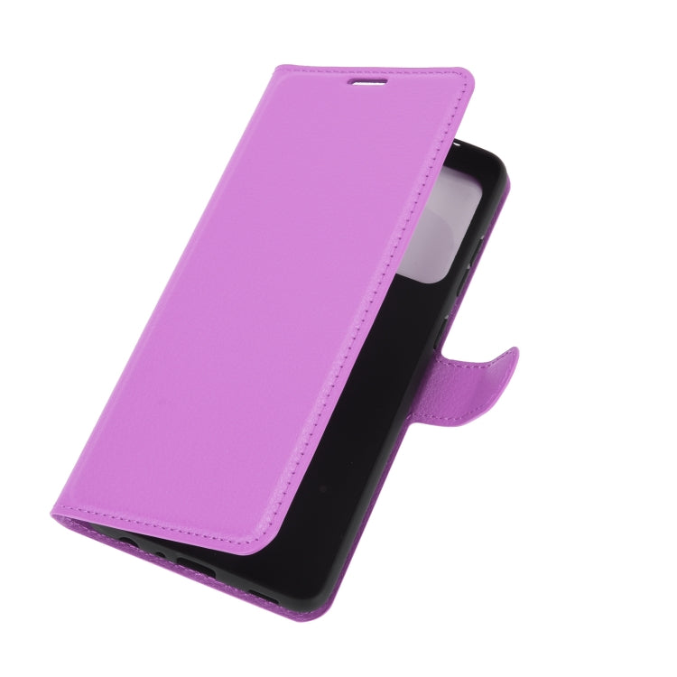 For Samsung Galaxy A72 5G / 4G Litchi Texture Horizontal Flip Protective Case with Holder & Card Slots & Wallet(Purple)