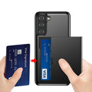 For Samsung Galaxy S21 5G Shockproof Armor Protective Case with Card Slot(Silver)