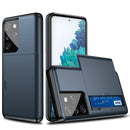 For Samsung Galaxy S21 Ultra 5G Shockproof Armor Protective Case with Card Slot(Dark Blue)