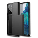 For Samsung Galaxy S21 Ultra 5G Shockproof Armor Protective Case with Card Slot(Army Green)
