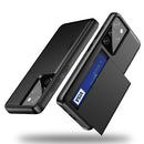 For Samsung Galaxy S21 Ultra 5G Shockproof Armor Protective Case with Card Slot(Army Green)