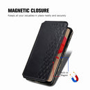 For Samsung Galaxy A02s(US Edition) Cubic Grid Pressed Horizontal Flip Magnetic PU Leather Case with Holder & Card Slots & Wallet(Black)