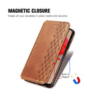 For Samsung Galaxy A02s(US Edition) Cubic Grid Pressed Horizontal Flip Magnetic PU Leather Case with Holder & Card Slots & Wallet(Brown)