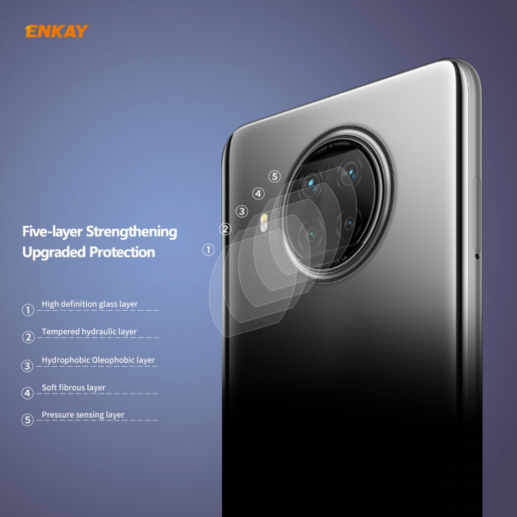 For Xiaomi Redmi Note 9 Pro 5G ENKAY Hat-Prince 0.2mm 9H 2.15D Round Edge Rear Camera Lens Tempered Glass Film