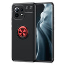 For Xiaomi Mi 11 Metal Ring Holder 360 Degree Rotating TPU Case(Black+Red)