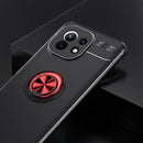 For Xiaomi Mi 11 Metal Ring Holder 360 Degree Rotating TPU Case(Black+Red)