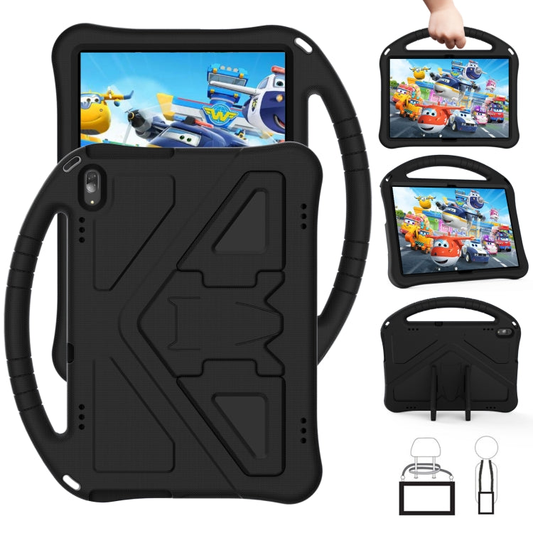 For Huawei MediaPad T5 10.1 EVA Flat Anti Falling Protective Case Shell with Holder(Black)
