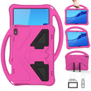For Huawei MediaPad T5 10.1 EVA Flat Anti Falling Protective Case Shell with Holder(RoseRed)