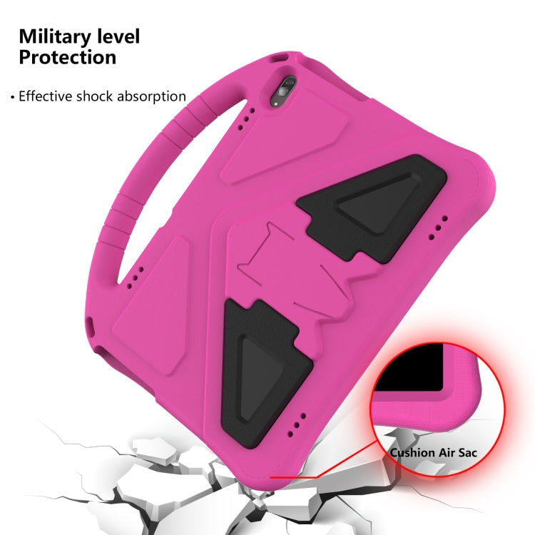 For Huawei MediaPad T5 10.1 EVA Flat Anti Falling Protective Case Shell with Holder(RoseRed)