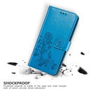 For Samsung Galaxy A52 5G / 4G Four-leaf Clasp Embossed Buckle Mobile Phone Protection Leather Case with Lanyard & Card Slot & Wallet & Bracket Function(Blue)