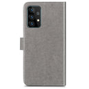 For Samsung Galaxy A52 5G / 4G Four-leaf Clasp Embossed Buckle Mobile Phone Protection Leather Case with Lanyard & Card Slot & Wallet & Bracket Function(Gray)
