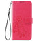 For Nokia 5.4 Four-leaf Clasp Embossed Buckle Mobile Phone Protection Leather Case with Lanyard & Card Slot & Wallet & Bracket Function(Magenta)