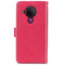 For Nokia 5.4 Four-leaf Clasp Embossed Buckle Mobile Phone Protection Leather Case with Lanyard & Card Slot & Wallet & Bracket Function(Magenta)