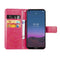 For Nokia 5.4 Four-leaf Clasp Embossed Buckle Mobile Phone Protection Leather Case with Lanyard & Card Slot & Wallet & Bracket Function(Magenta)