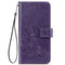 For Nokia 5.4 Four-leaf Clasp Embossed Buckle Mobile Phone Protection Leather Case with Lanyard & Card Slot & Wallet & Bracket Function(Purple)