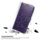 For Nokia 5.4 Four-leaf Clasp Embossed Buckle Mobile Phone Protection Leather Case with Lanyard & Card Slot & Wallet & Bracket Function(Purple)