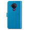For Nokia 5.4 Four-leaf Clasp Embossed Buckle Mobile Phone Protection Leather Case with Lanyard & Card Slot & Wallet & Bracket Function(Blue)