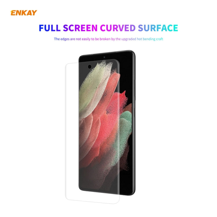 2 PCS For Samsung Galaxy S21 Ultra 5G ENKAY Hat-Prince 3D Full Screen PET Curved Hot Bending HD Screen Protector Soft Film(Transparent)