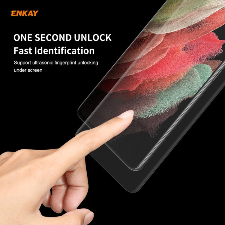2 PCS For Samsung Galaxy S21 Ultra 5G ENKAY Hat-Prince 3D Full Screen PET Curved Hot Bending HD Screen Protector Soft Film(Transparent)