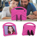 For Huawei MediaPad T3 10 EVA Flat Anti Falling Protective Case Shell with Holder(RoseRed)
