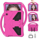 For Huawei MediaPad T3 10 EVA Flat Anti Falling Protective Case Shell with Holder(RoseRed)