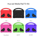 For Huawei MediaPad T3 10 EVA Flat Anti Falling Protective Case Shell with Holder(Black)