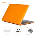 ENKAY 3 in 1 Crystal Laptop Protective Case + US Version TPU Keyboard Film + Anti-dust Plugs Set for MacBook Air 13.3 inch A2179 & A2337 (2020)(Orange)