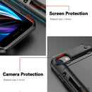 For iPhone 7 & 8 PC+TPU Shockproof Heavy Duty Armor Protective Case with Slide Multi-Card Slot(Black)