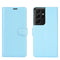 For Samsung Galaxy S21 Ultra 5G Litchi Texture Horizontal Flip Protective Case with Holder & Card Slots & Wallet(Blue)