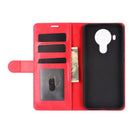 For Nokia 5.4 R64 Texture Single Horizontal Flip Protective Case with Holder & Card Slots & Wallet& Photo Frame(Red)
