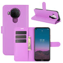 For Nokia 5.4 Litchi Texture Horizontal Flip Protective Case with Holder & Card Slots & Wallet(Purple)