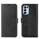 For OPPO Reno5 5G Retro Calf Pattern Buckle Horizontal Flip Leather Case with Holder & Card Slots & Wallet(Black)