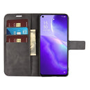 For OPPO Reno5 5G Retro Calf Pattern Buckle Horizontal Flip Leather Case with Holder & Card Slots & Wallet(Black)
