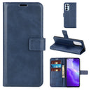 For OPPO Reno5 5G Retro Calf Pattern Buckle Horizontal Flip Leather Case with Holder & Card Slots & Wallet(Blue)