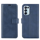 For OPPO Reno5 5G Retro Calf Pattern Buckle Horizontal Flip Leather Case with Holder & Card Slots & Wallet(Blue)