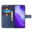 For OPPO Reno5 5G Retro Calf Pattern Buckle Horizontal Flip Leather Case with Holder & Card Slots & Wallet(Blue)