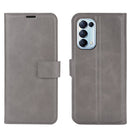 For OPPO Reno5 5G Retro Calf Pattern Buckle Horizontal Flip Leather Case with Holder & Card Slots & Wallet(Grey)
