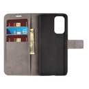 For OPPO Reno5 5G Retro Calf Pattern Buckle Horizontal Flip Leather Case with Holder & Card Slots & Wallet(Grey)