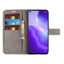 For OPPO Reno5 5G Retro Calf Pattern Buckle Horizontal Flip Leather Case with Holder & Card Slots & Wallet(Grey)