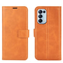 For OPPO Reno5 5G Retro Calf Pattern Buckle Horizontal Flip Leather Case with Holder & Card Slots & Wallet(Yellow)