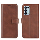 For OPPO Reno5 5G Retro Calf Pattern Buckle Horizontal Flip Leather Case with Holder & Card Slots & Wallet(Dark Brown)